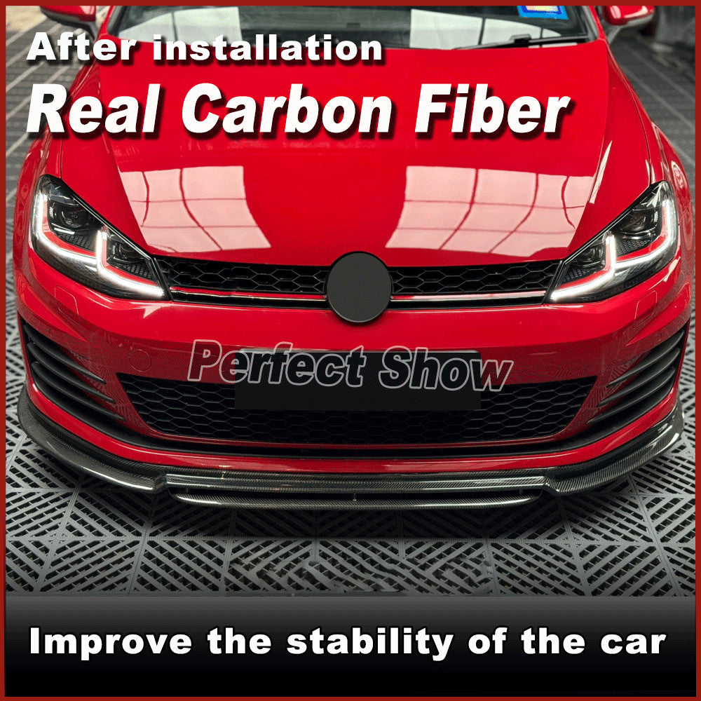for Volkswagen for GOLF 7 MK7 R R-LINE 2014-16 REAL Carbon Front Bumper Lip Spoiler