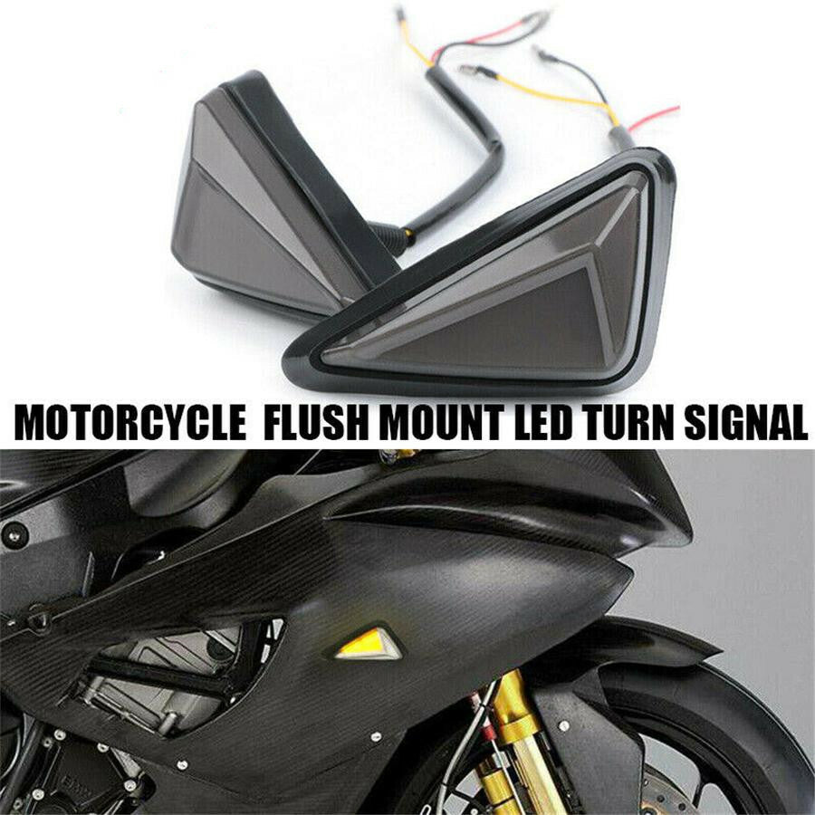 Motorcycle Turn Signal Indicator Lights Daytime Running Brake Flashing Blinker Q