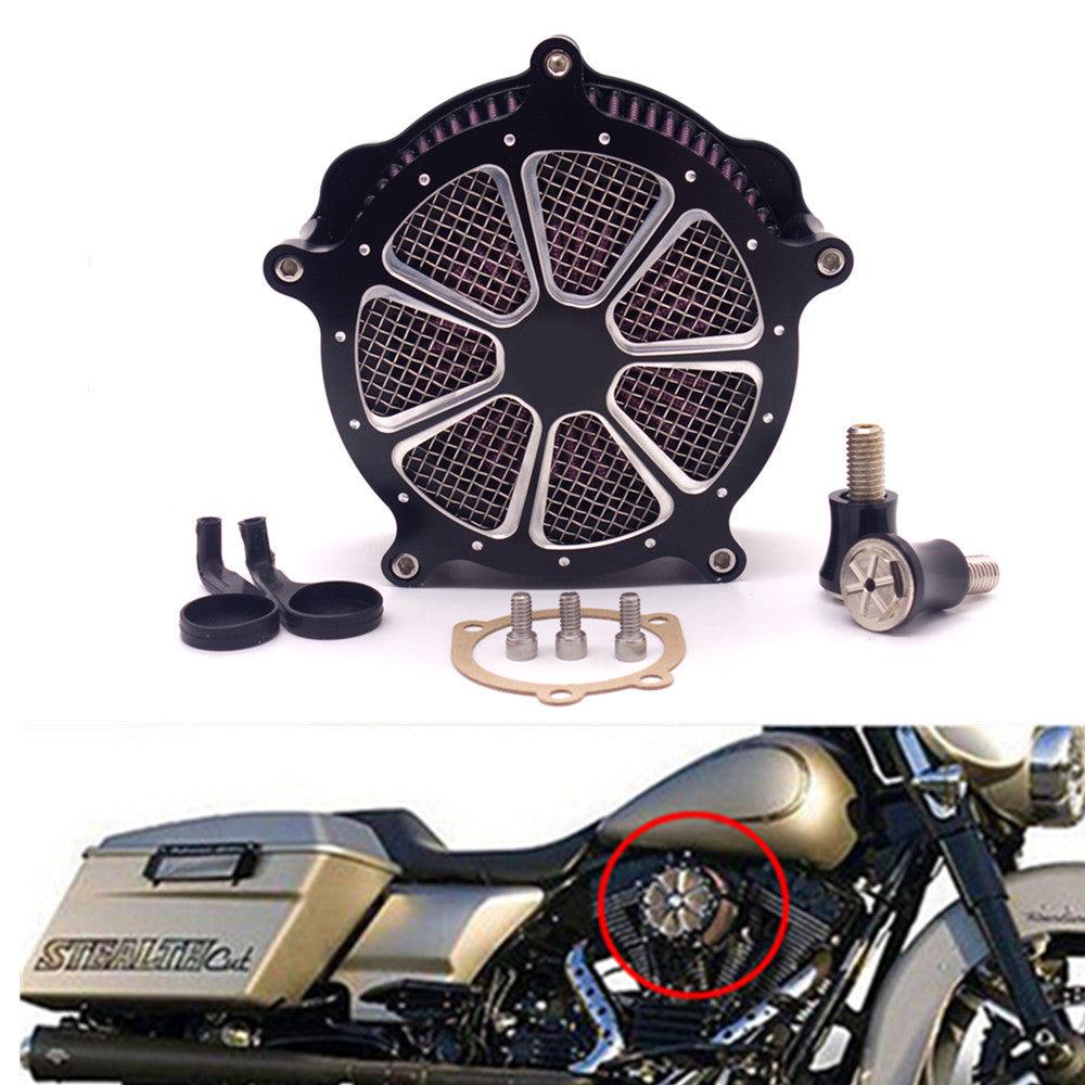 Black CNC Air Cleaner Intake Filter System for Harley Sportster 883 1200XL 04-14 Q