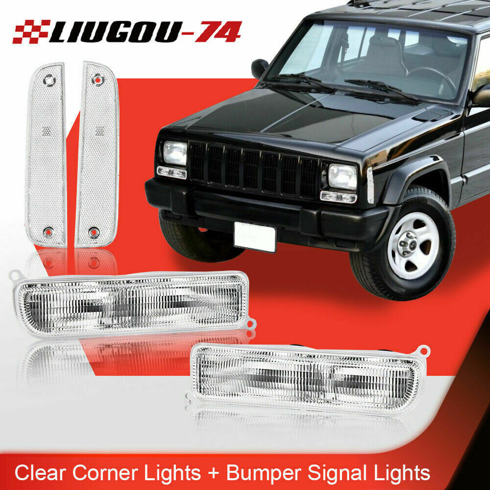 Suitable for 1997-2001 for Jeep Cherokee XJ clear corner lights and bumper signal lights in the . Q