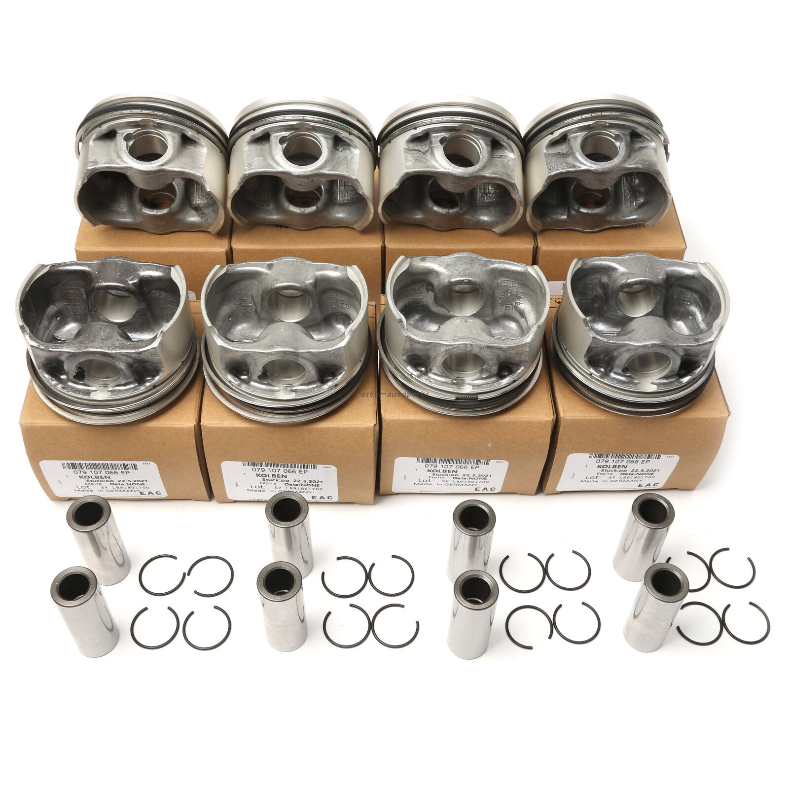 8pcs Pistons Rings Set 9.3:1 for Audi RS6 C7 RS7 S8 4H CTF CWU CRD DDT 4.0 TFSI