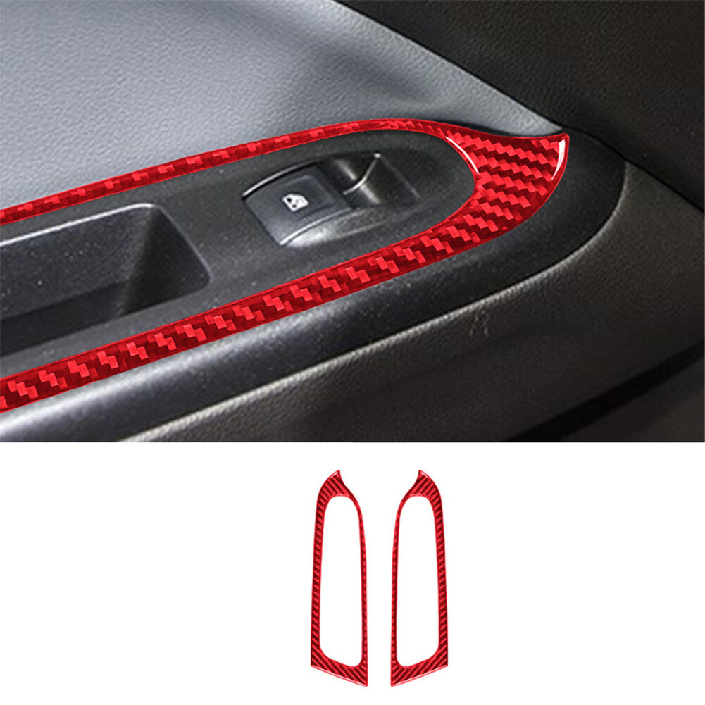 32Pcs Red Carbon Fiber Full Interior Kit Cover Trim for Mustang 2015-2019 v