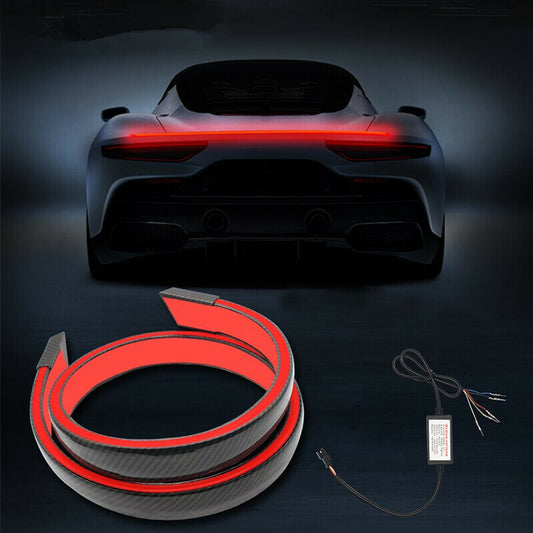 Car Spoiler Lip Waterproof Taillight Trunk Lamp Signal Carbon Fiber Brake Light