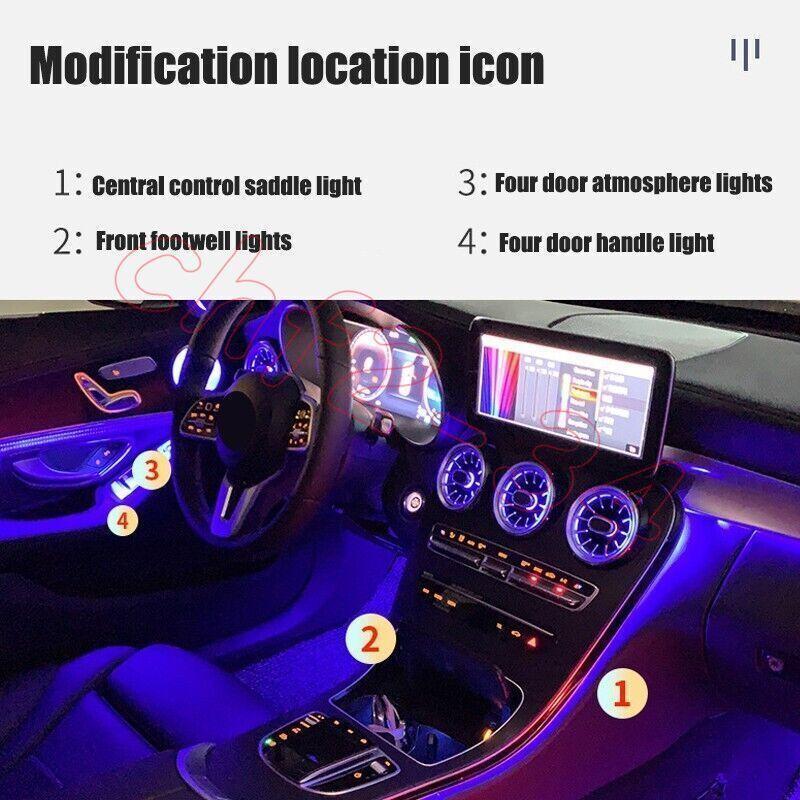 12/64 Colors Ambient Light Atmosphere Lamp Set for Mercedes-Benz C W205 GLC X253