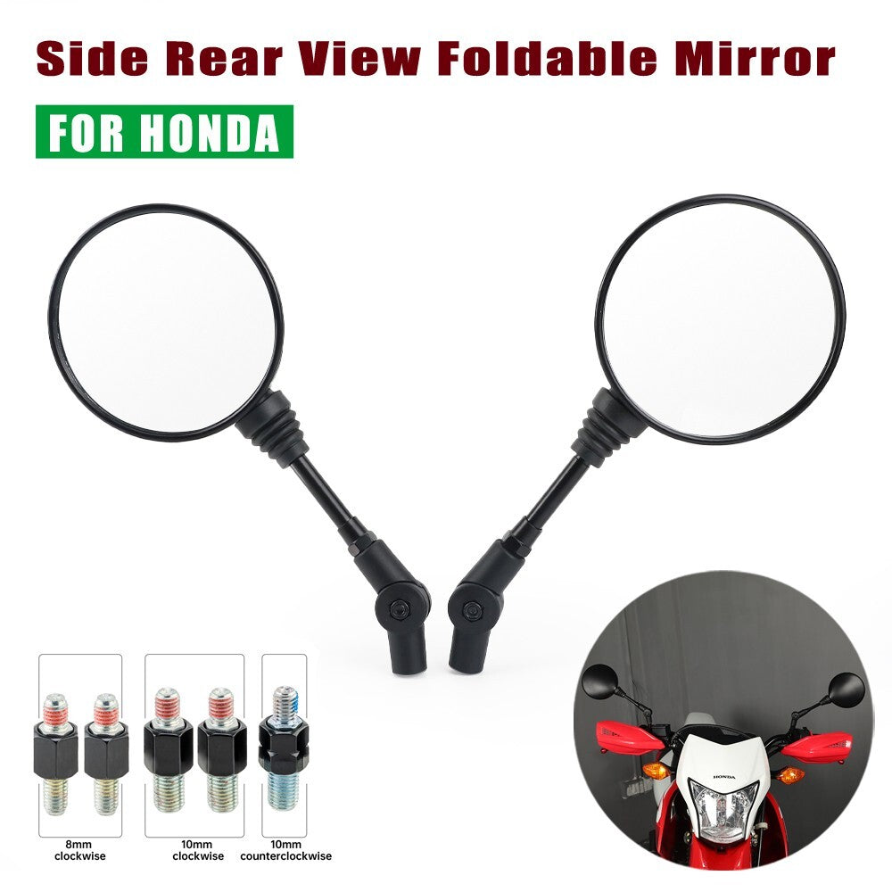 for Honda XR125L/150L/190L/230/250/400R/600R/650L Side Rear View Foldable Mirror Q