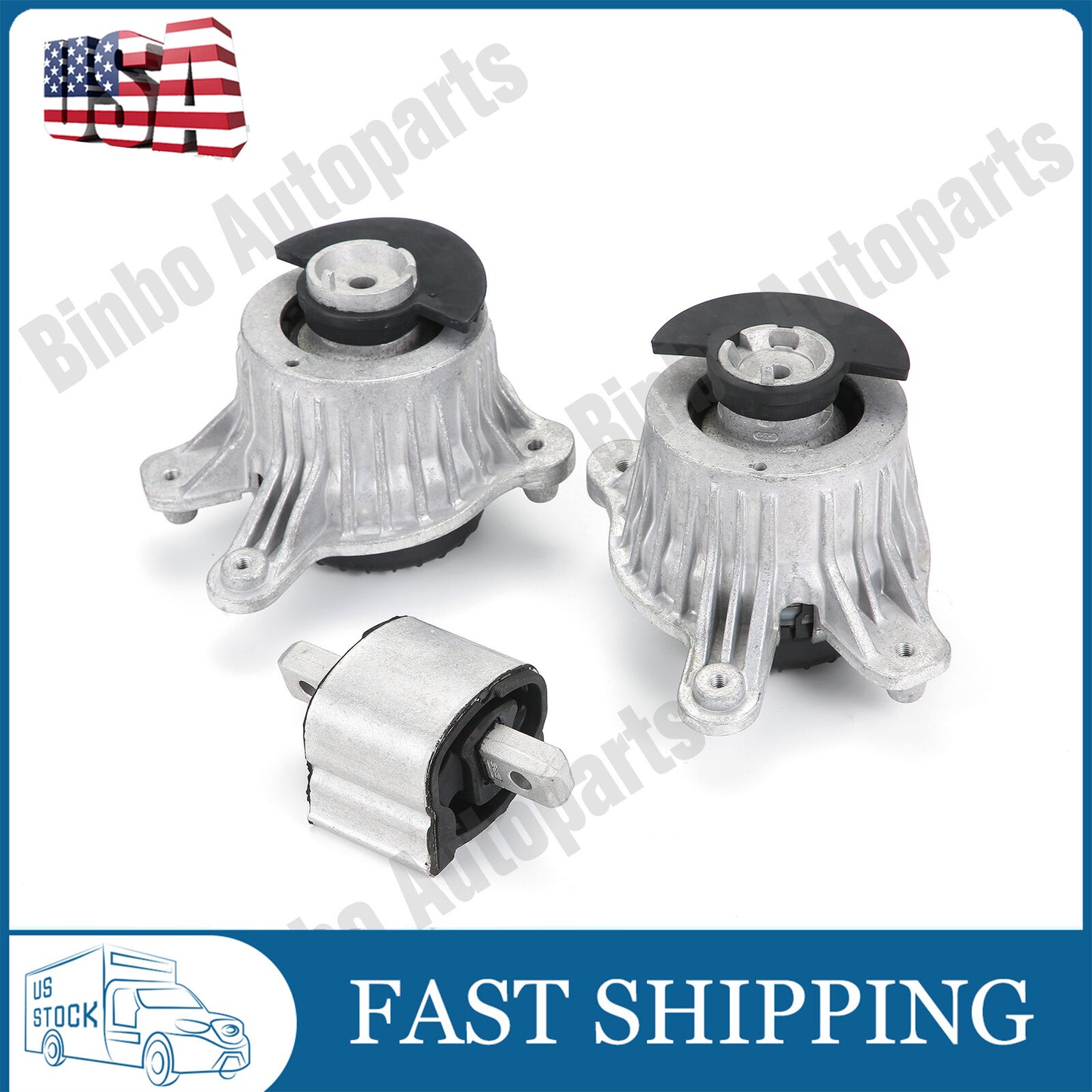 3pcs Engine+Transmission Mount for Benz W205 W213 E200 C180 C200 C300 2052406217 Q