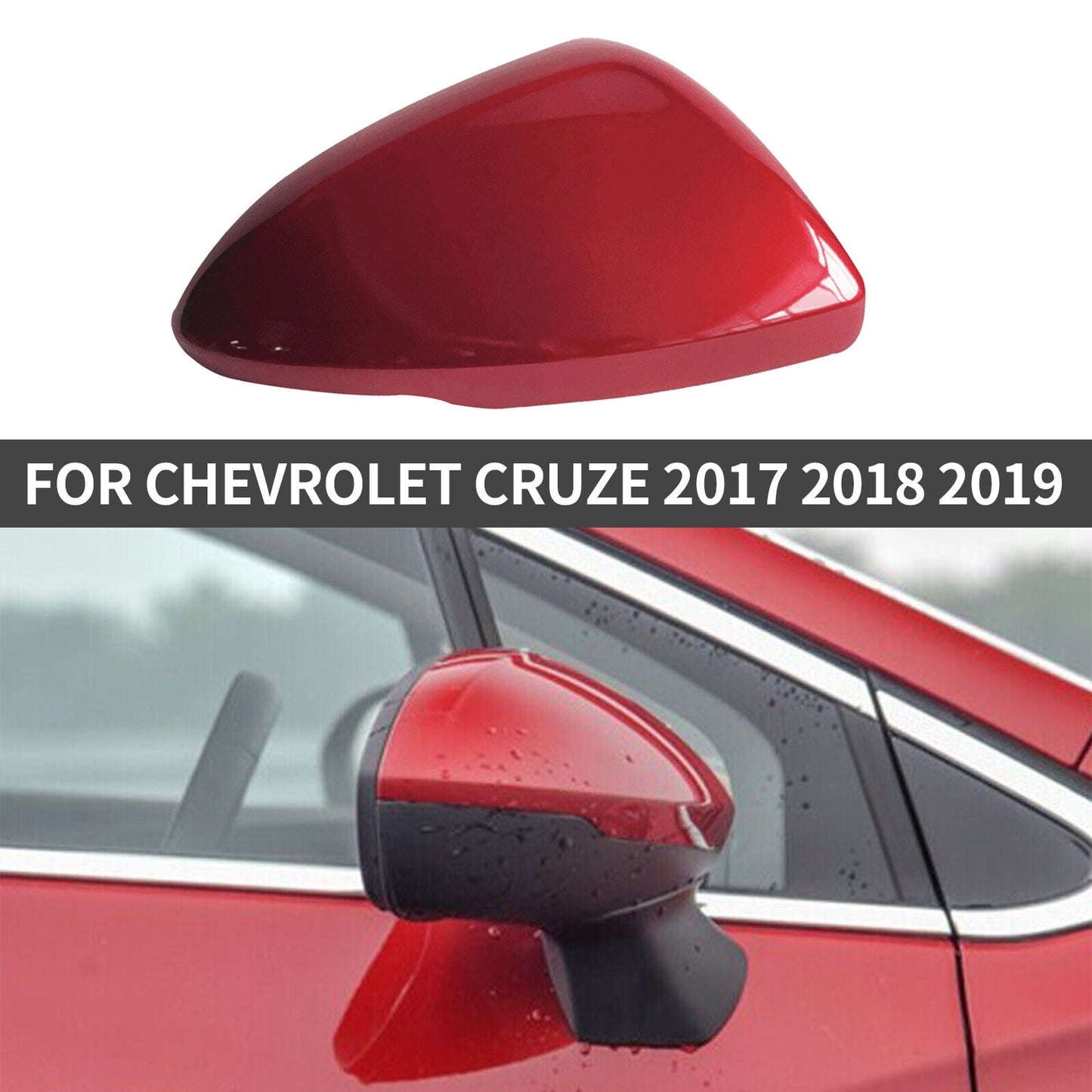 New Right Side Mirror Cover Cap Red for Chevrolet for Cruze 2017 2018 2019 NEW