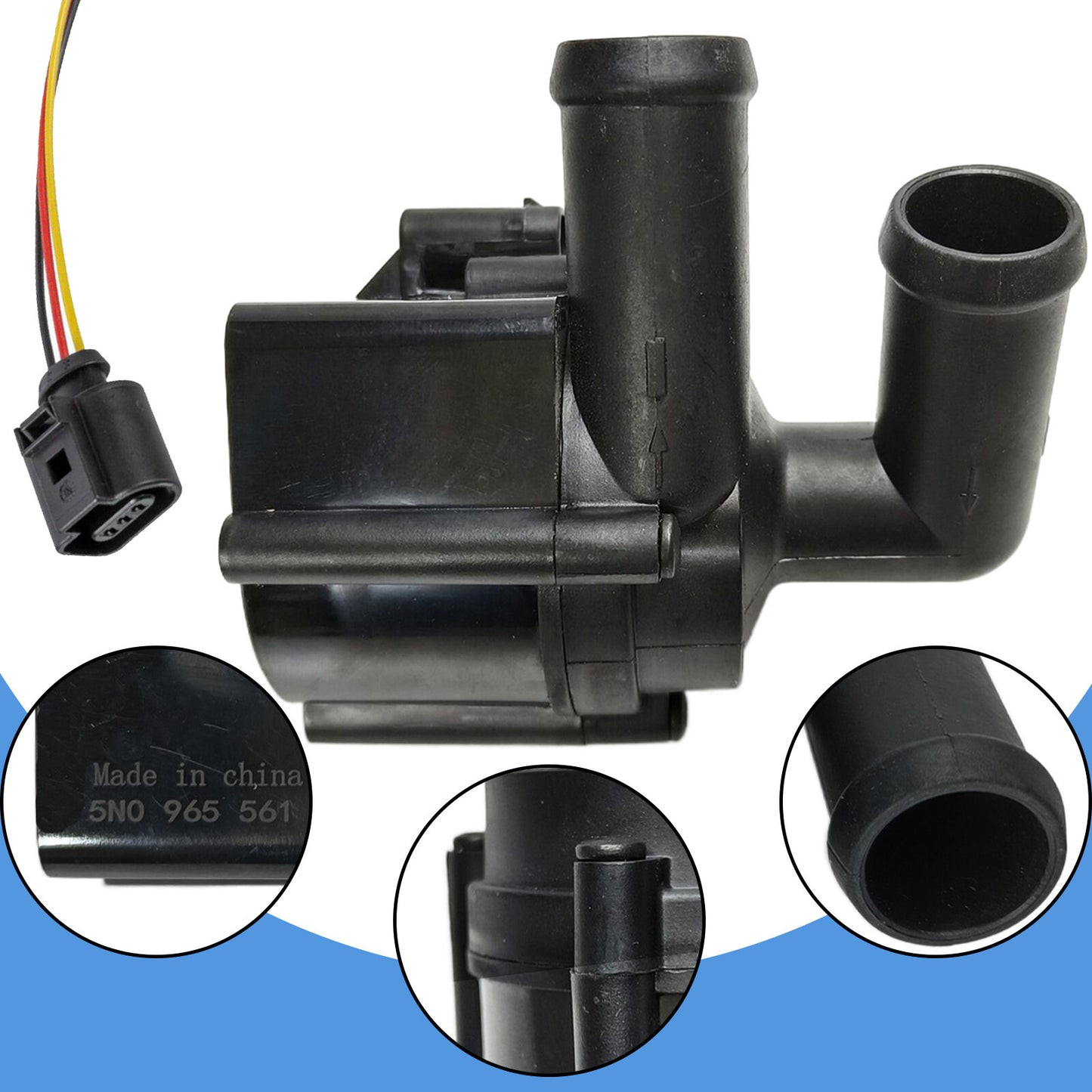 Engine auxiliary water pump with plug for Jetta CC, for Audi A3, Q3, TT #5N0965561 n