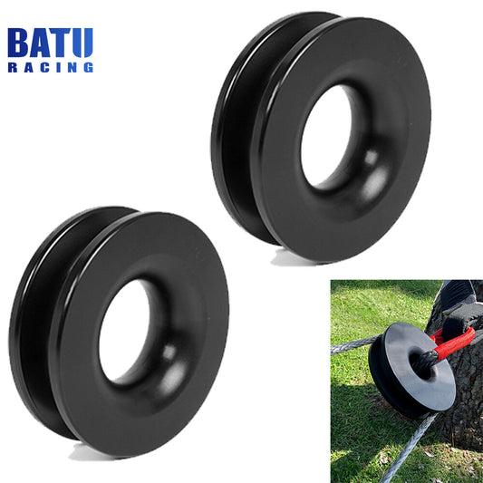 2PCS Black Winch Snatch Recovery Ring 66000 lbs For Soft Shackle ATV UTV Rcovery