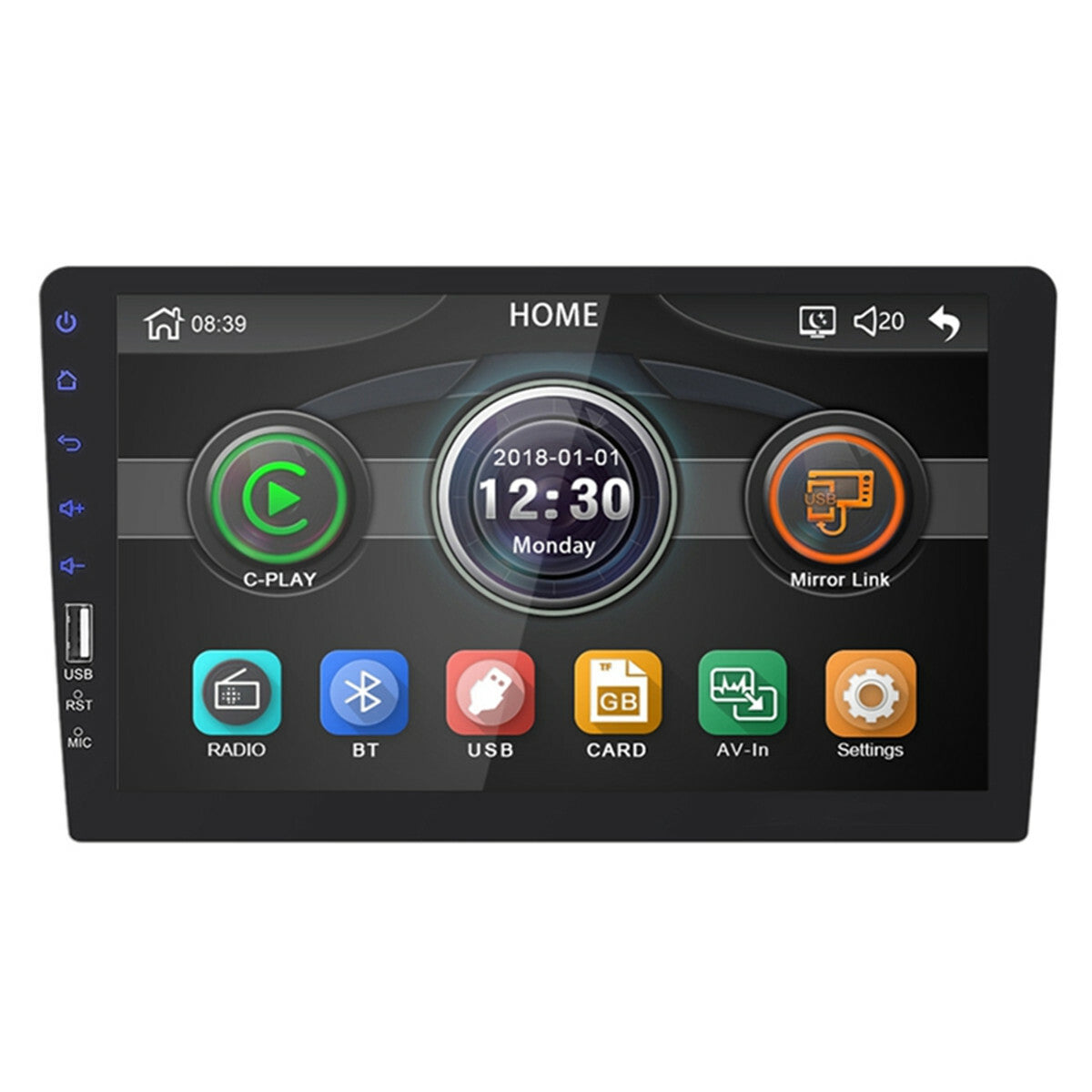 1Din Car Stereo Radio MP5 Player Touch Screen Bluetooth Mirror Link 9in FM USB