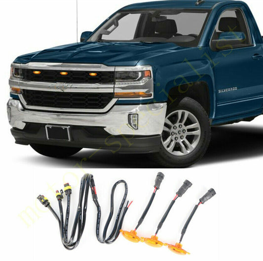for Chevy Silverado 1500 2015-19 Front Grille yellow LED Light Style Lamp
