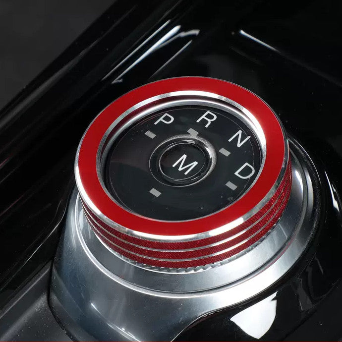 Alloy Red Gear Shift Box Adjust Knobs Ring Cover for Explorer 2020-2024 v