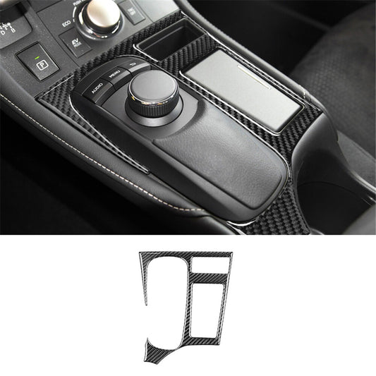 Carbon fiber interior center console protective cover trim for Lexus CT200h 2011-2017