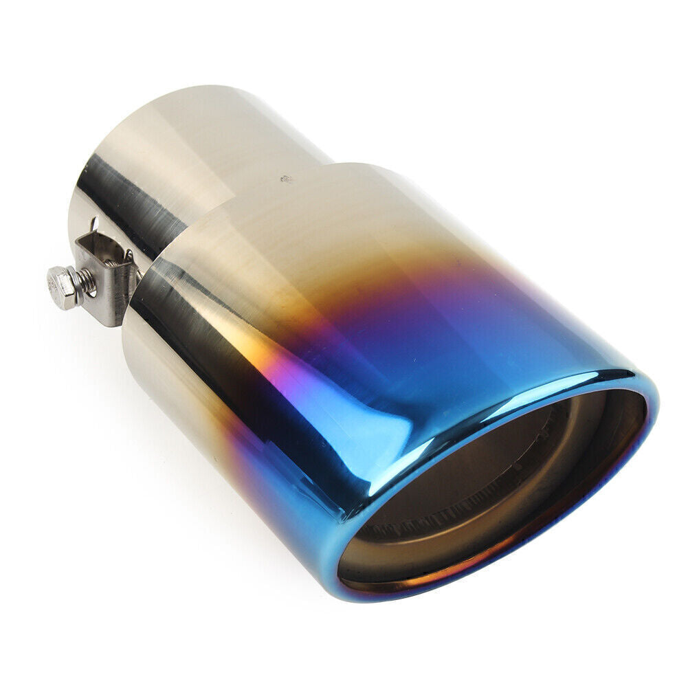 Car Stainless Steel Rear Exhaust Pipe Tail Muffler Tip Round Accessorie Straight Q