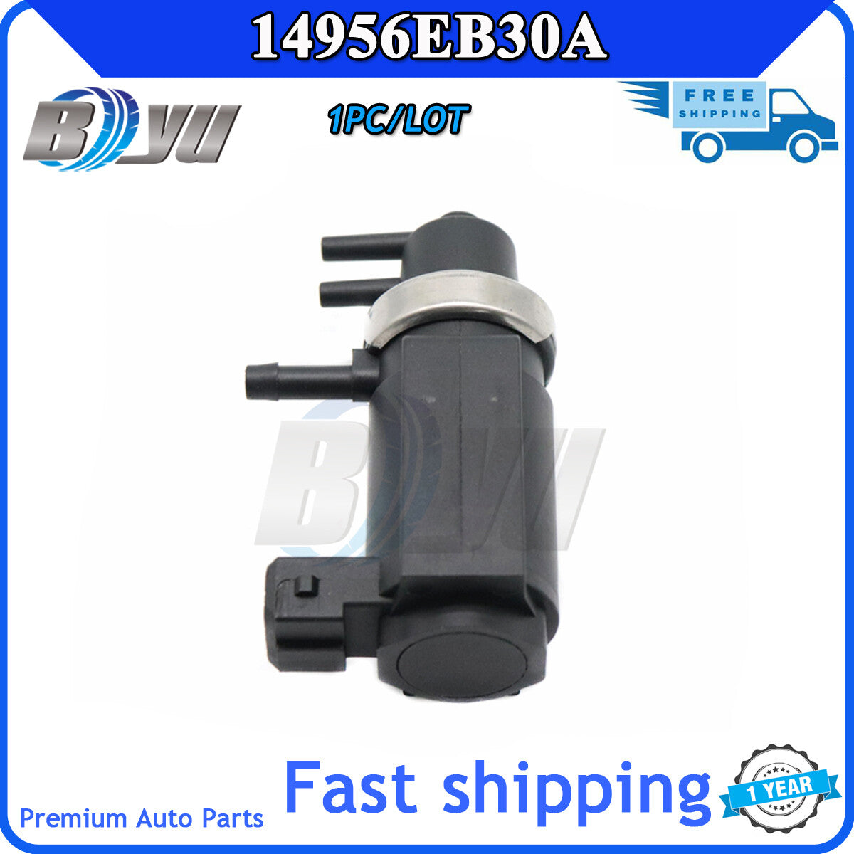 The 14956EB30A turbocharger pressure solenoid valve is suitable for Nissan Navara D40 and Pathfinder R51 2.5L engines.
