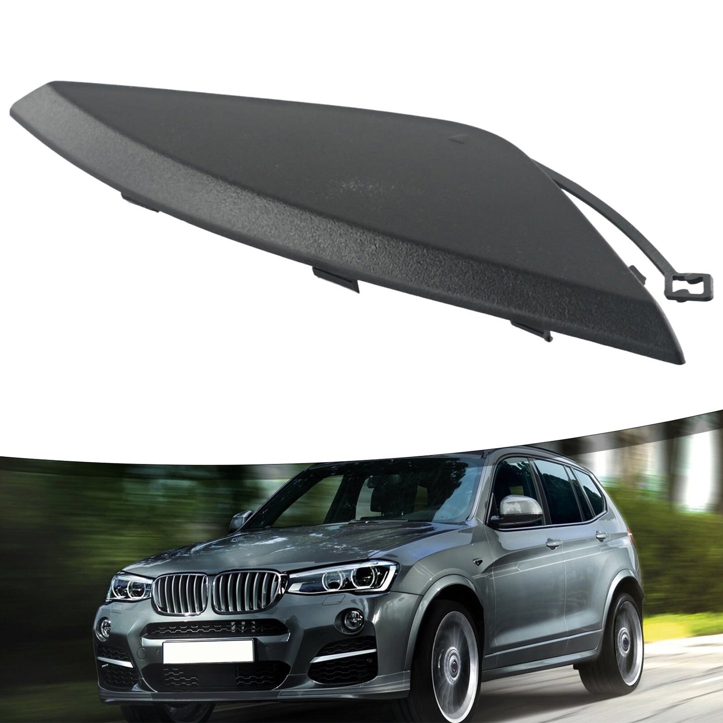 Tow Hook Cover Primed Black Stable Strong 51117338474 ABS Plastic Accessories v