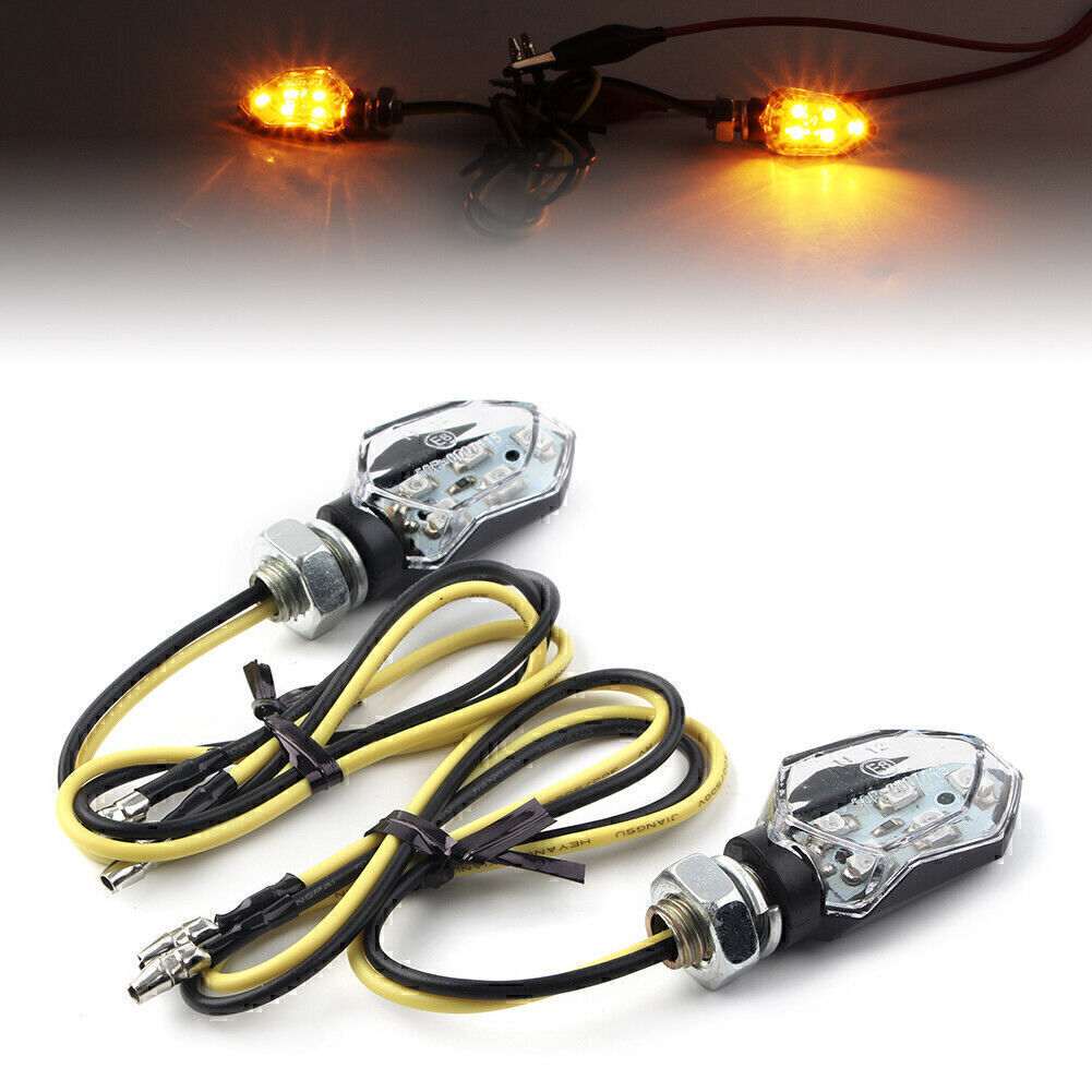 2x Motorcycle for Mini Smoke Blinker LED Turn Signal Amber Indicators Lights