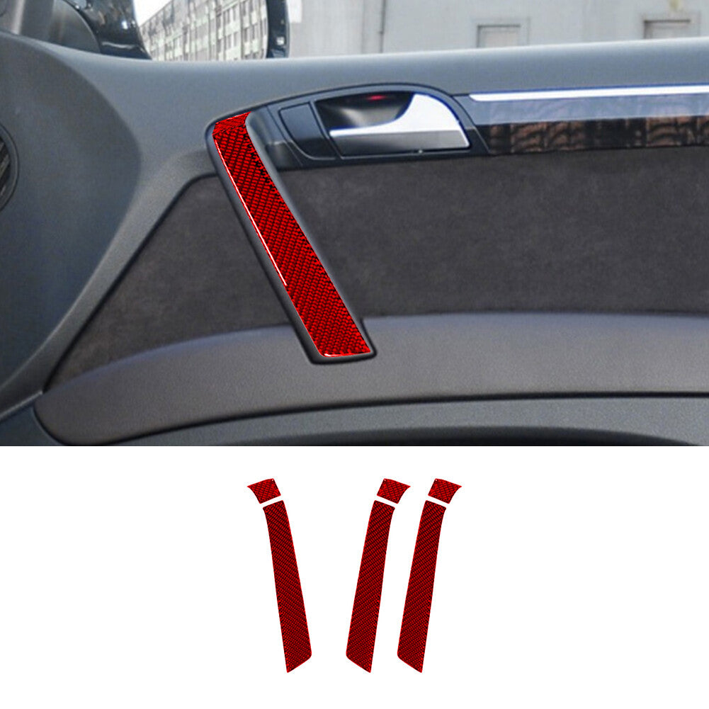 Red Carbon Fiber Steering Wheel Button Cover for Subaru Legacy Outback 2010-2014 v