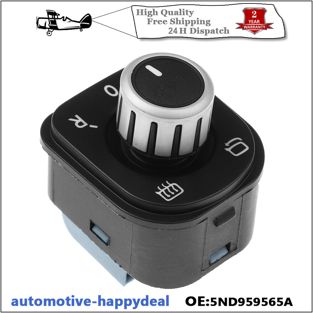 Chrome Mirror Knob Heated Switch for VW for Jetta GTI for Golf MK5 MK6 for Tiguan for Passat B6