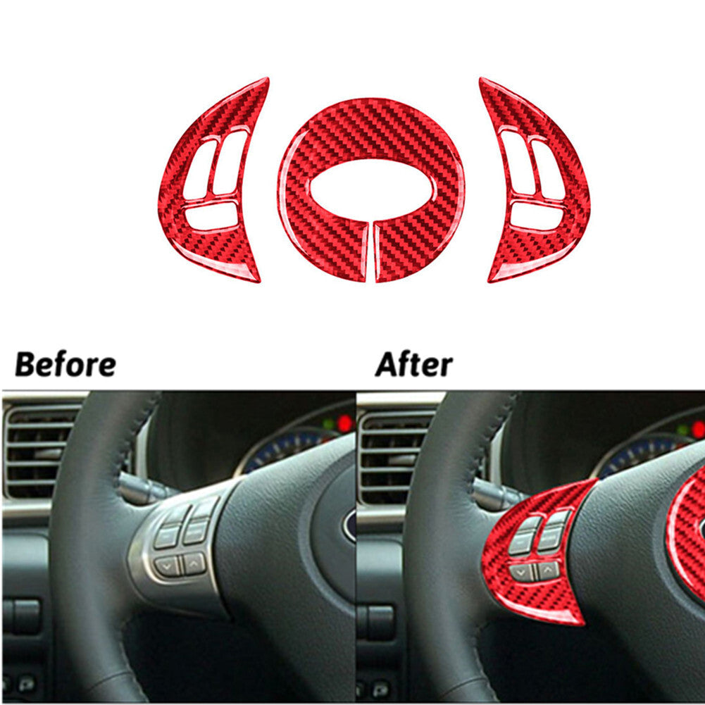 Red Carbon Fiber Central Air Vent Outlet Trim Cover for Subaru Forester 2005-08 v