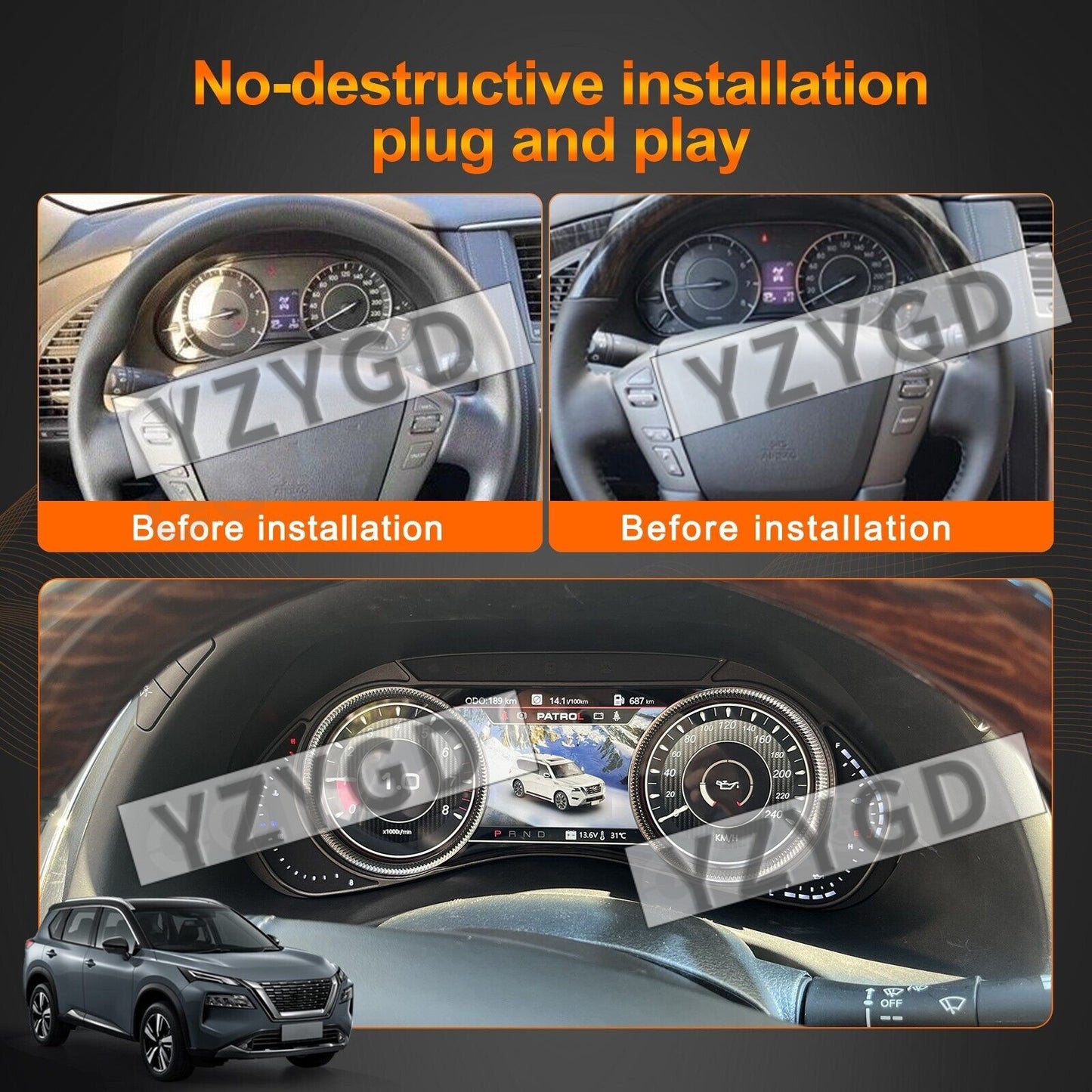 for Nissan Armada Y62 2012-2023 LCD Instrument Digital Speedometer Dashboard Q