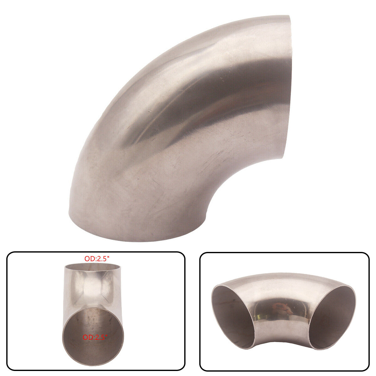 2.5â€Tight Mandrel Bend 90 Degree Stainless 0.84D Exhaust 1Ps n