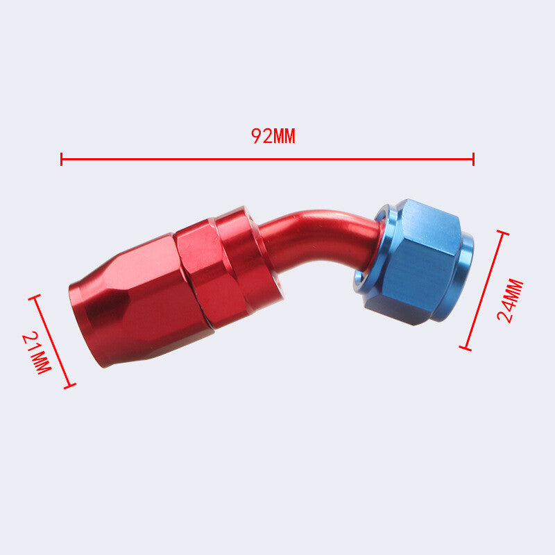 1Pc 45¡ã 45Degree Swivel Hose Line End Fitting Adapter AN8 8AN Fuel Oil Red