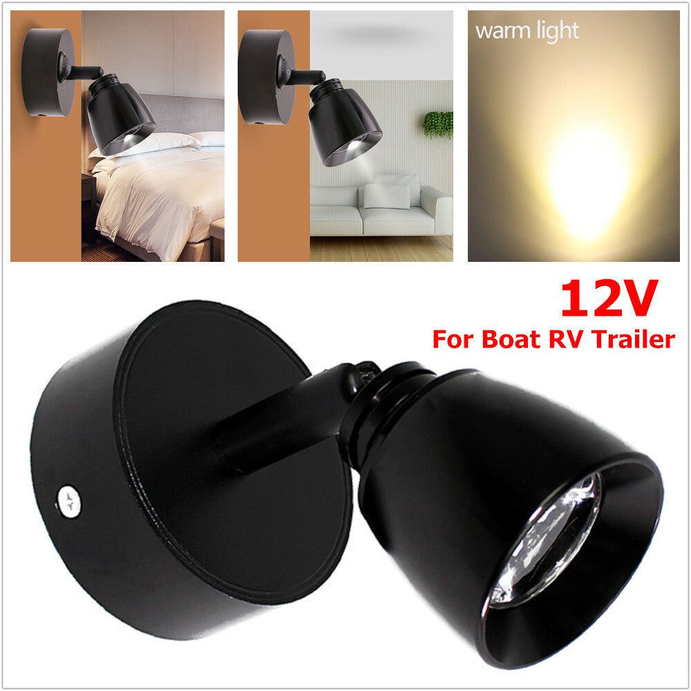 12V LED Reading Light for RVs, Camping Vehicles, Trailers, Boats, Wall-Mounted Bedside Light - Warm White n