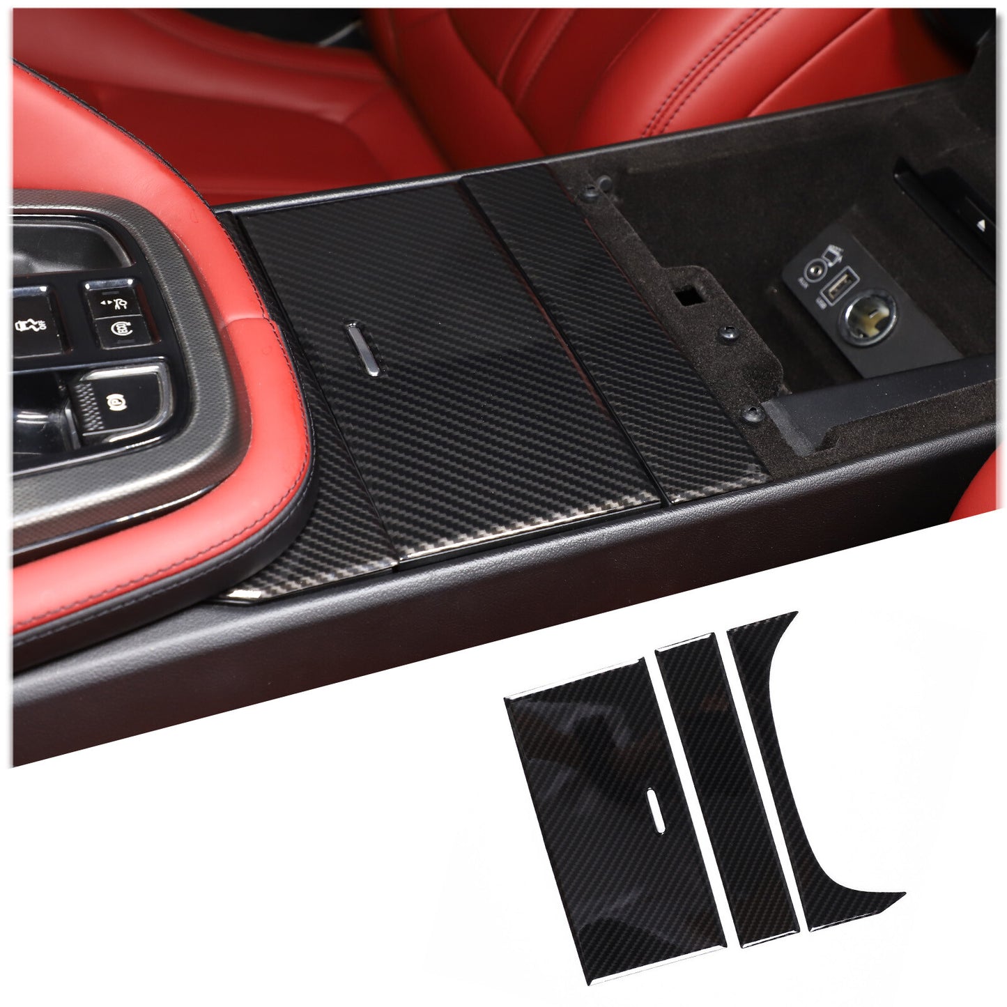 Lightweight silver alloy instrument bar trim for Corvette C7 2014-2019