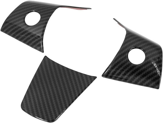 3Pcs Carbon Fiber Interior Steering Wheel Cover For 2017-2022 for Tesla for Model Y 3 Q