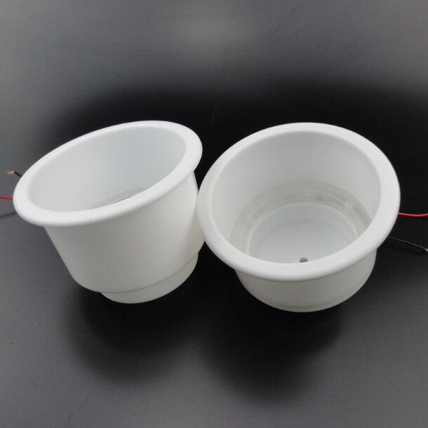 2¡ÁPlastic Cup Drink Holder W/8 LED Blue Light Marine Boat Car Truck Camper Parts v