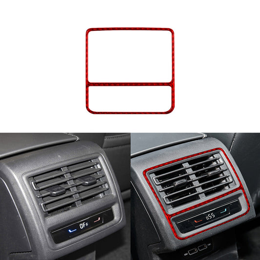 Red Rear for Seat Air Vent Outlet Frame Carbon Fiber Trim for VW for Golf 8 MK8 GTI 2021