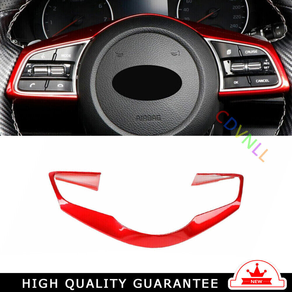 Inner Steering Wheel Button Frame Cover Trim for Kia Seltos 2020-2022 Bright Red