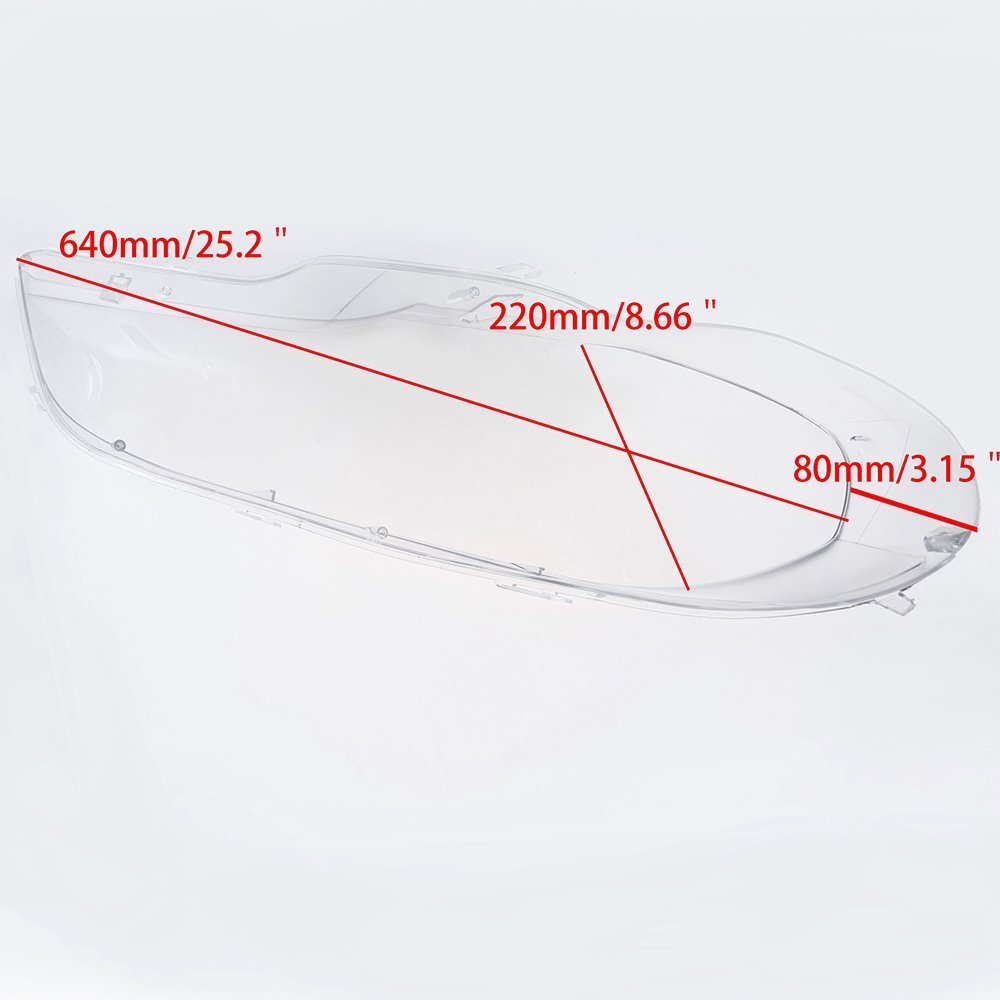 Two-piece headlight protective cover with transparent lens cap for BMW X5 E70 2007-2013 L+R