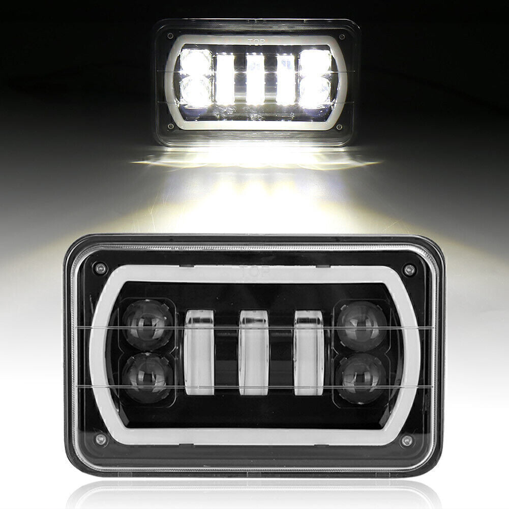 Waterproof 6 LED Headlights Hi-Lo Beam DRL lamp Fit for Kenworth for Peterbilt 357 379