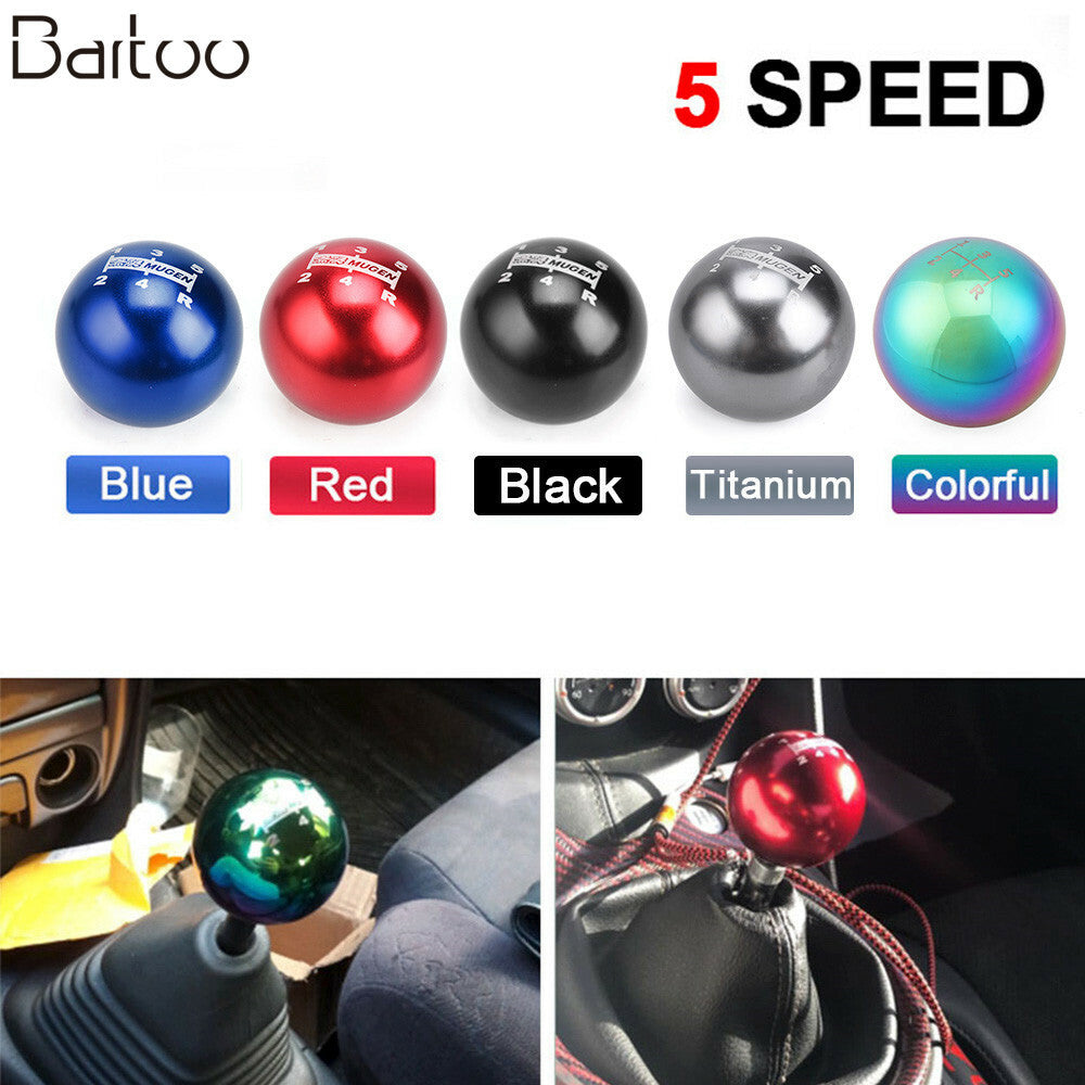 M10x1.5mm Manual Shift Knob Gear Aluminum Round Ball for 5 Speed