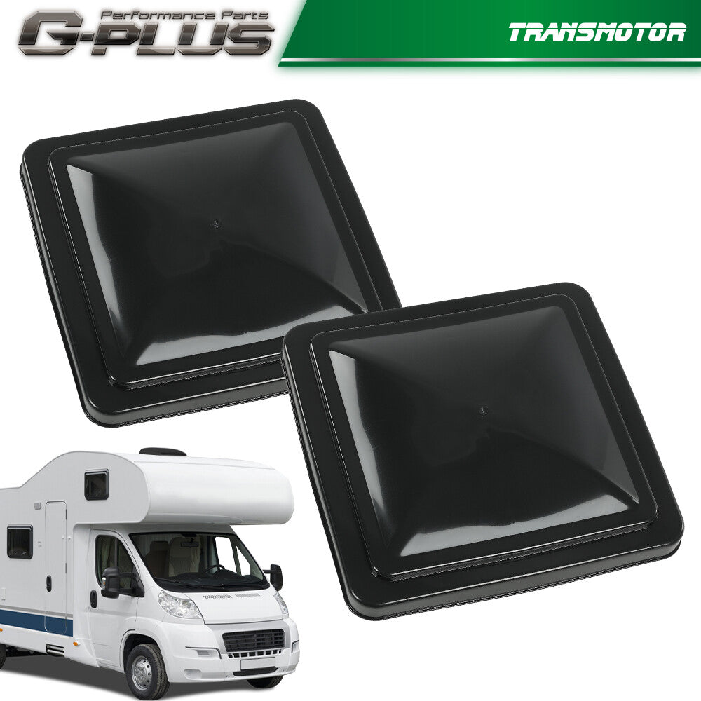 New 2 Pack Black 14 x 14 Replacement Roof Vent Cover Camper Trailer Vent - v