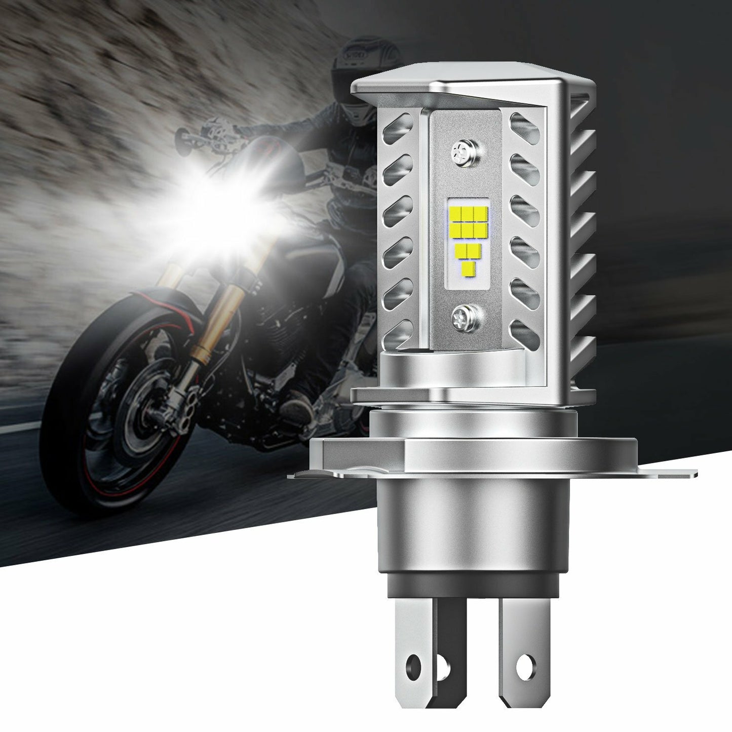 Limo Plus H4 Motorcycle LED Headlight Bulb 9003 HB2 6000K 16000LM High/Low Beam - v