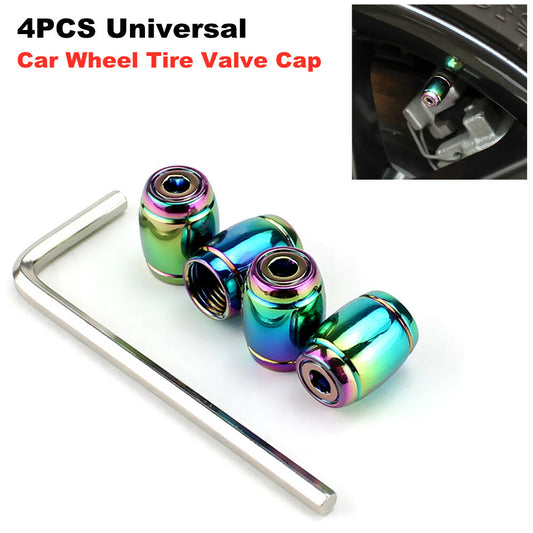 4-Piece Alloy Car Wheel Tire Valve Cover, Truck Nozzle Cover, Anti-theft Air Dust Cover - n