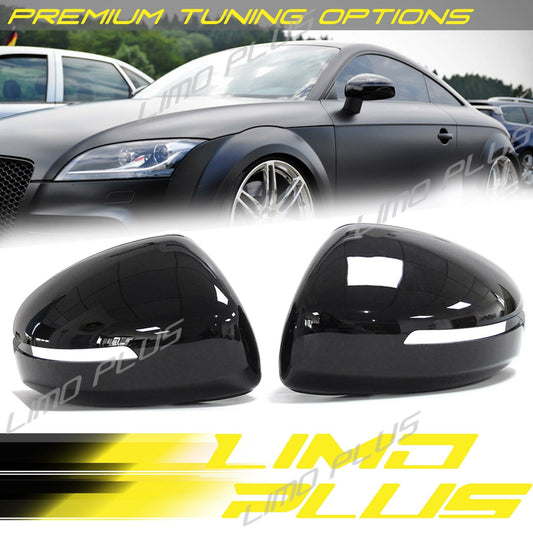 for for Audi TT TTS MK2 8J 2007-2014 TTRS R8 Side Mirror Cover Caps Glossy Black v