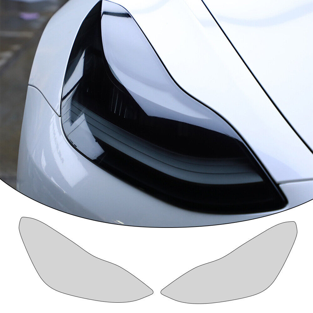 Headlights Smoke Finish Protection Film Headlights Overlays for Tesla Model 3/Y