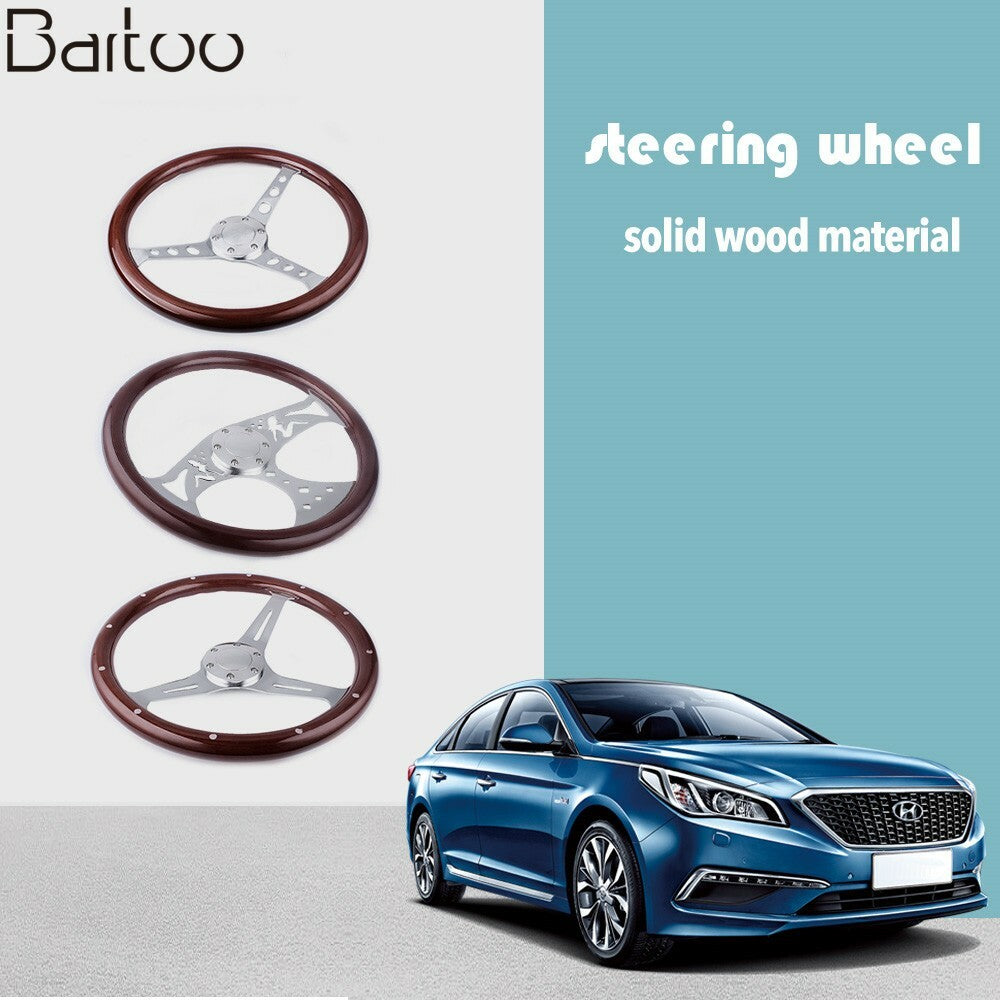 15 Classic Wood Grain Deep Dish with Hollow Angel Steering Wheel 6 Hole 380mm