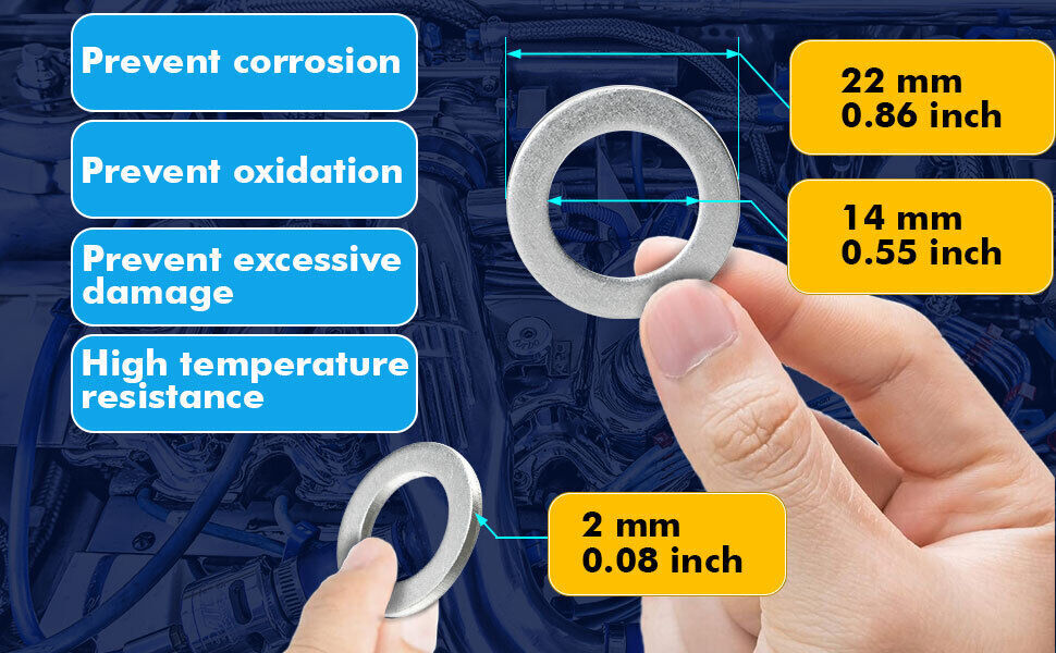 1000x Aluminum Oil Drain Plug Crush Washer 14mm for HONDA / for ACURA 94109-14000