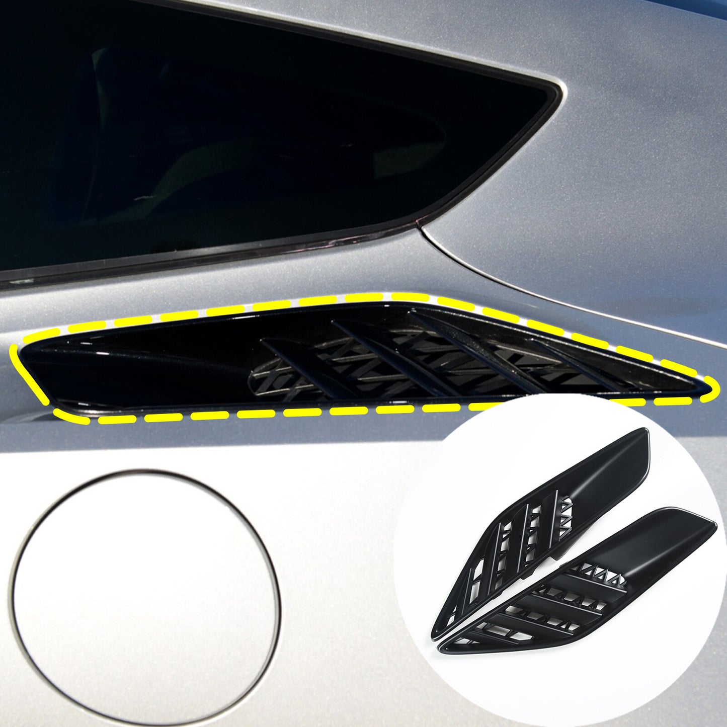 Suitable for 2015-2019 C7 for Corvette Z06 rear upper quarter panel shovel vent trim