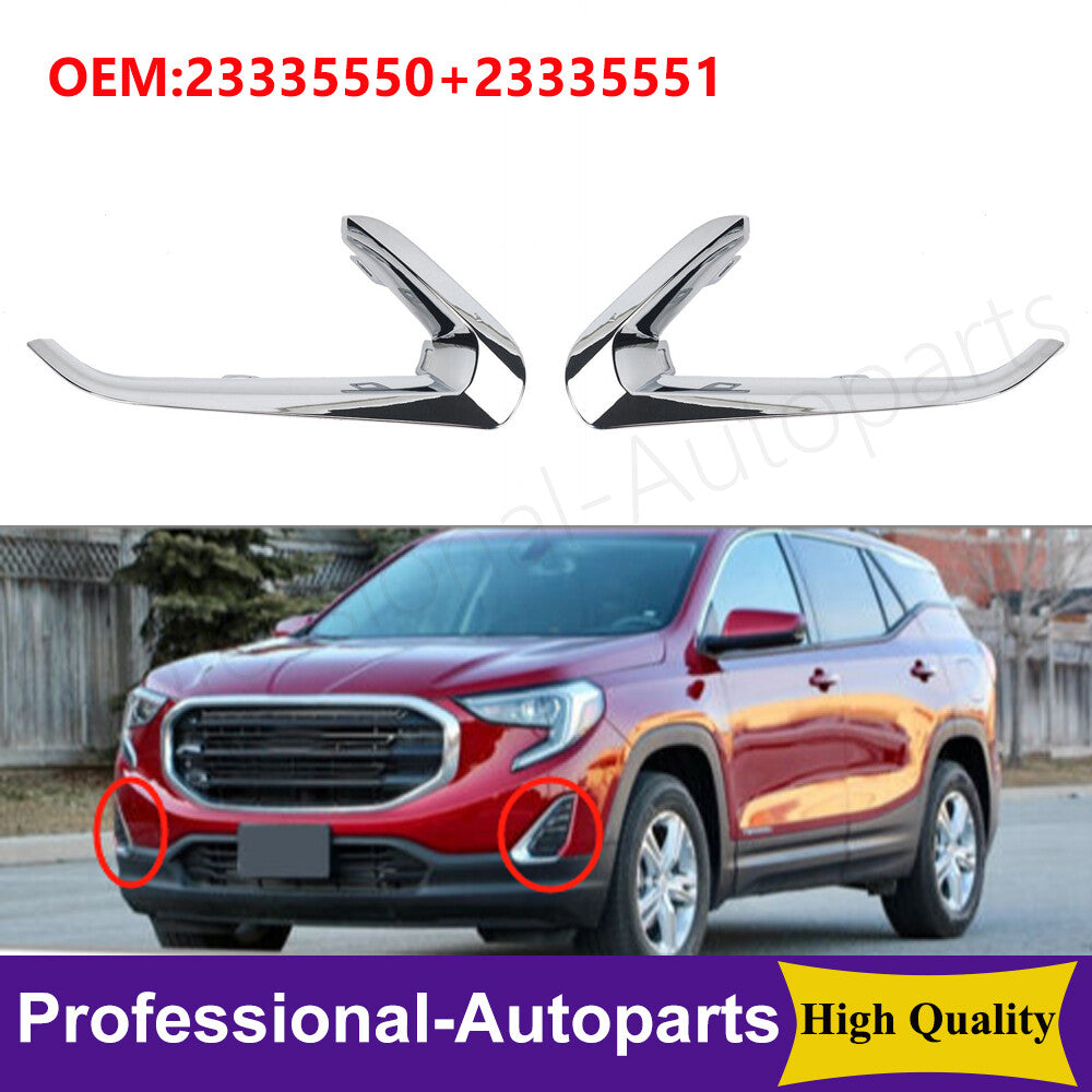 1Pair Front Bumper Fog Lamp Cover Decorate Molding for GMC Terrain 2018-2020