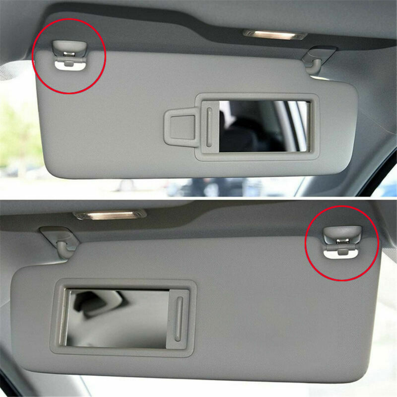 2x Sun Visor Gray Clip Holder Hook for Audi A3 S3 A4 S4 A5 S5 Q3 Q5 8U0857562A