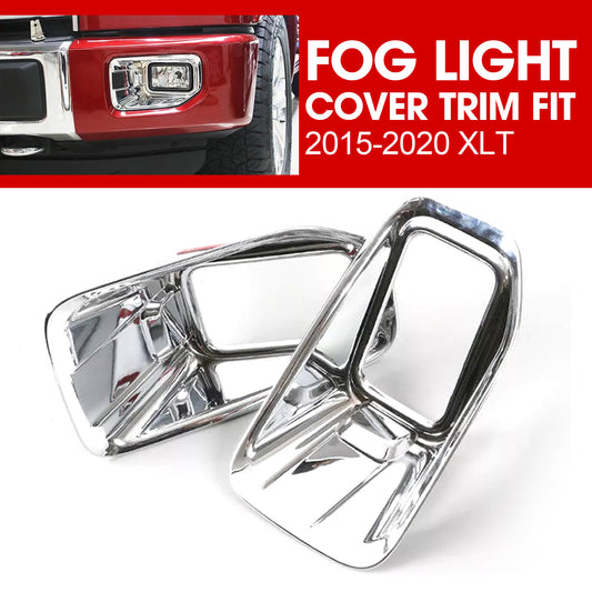 for Ford F-150 F150 Chrome Front Bumper Fog Light Cover Trim Fit 2015-2020 XLT