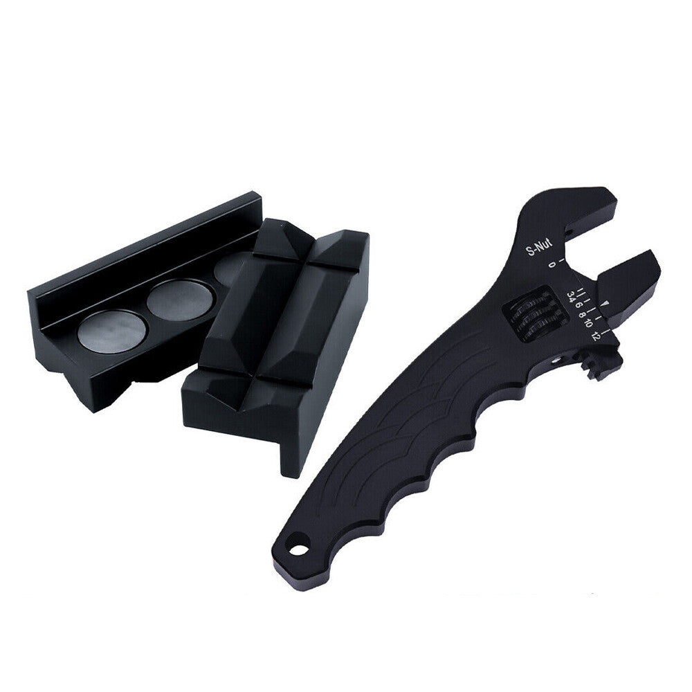 Aluminum Adjustable Wrench Spanner w/Vise Jaw Inserts for Fuel Hose End Fitting