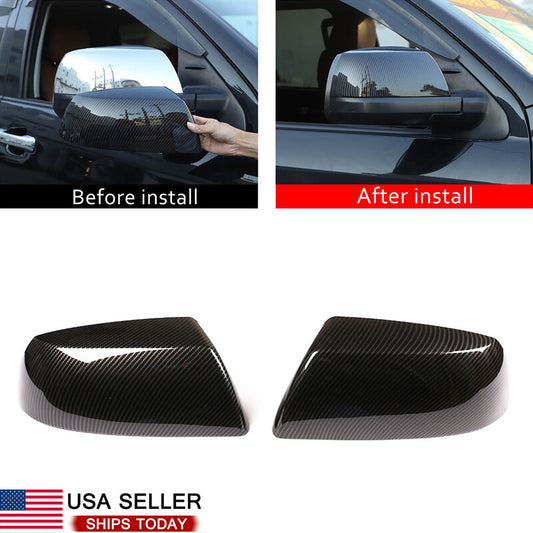 Carbon fiber side mirror cap trim for ABS, suitable for Tundra Sequoia 07-20- n