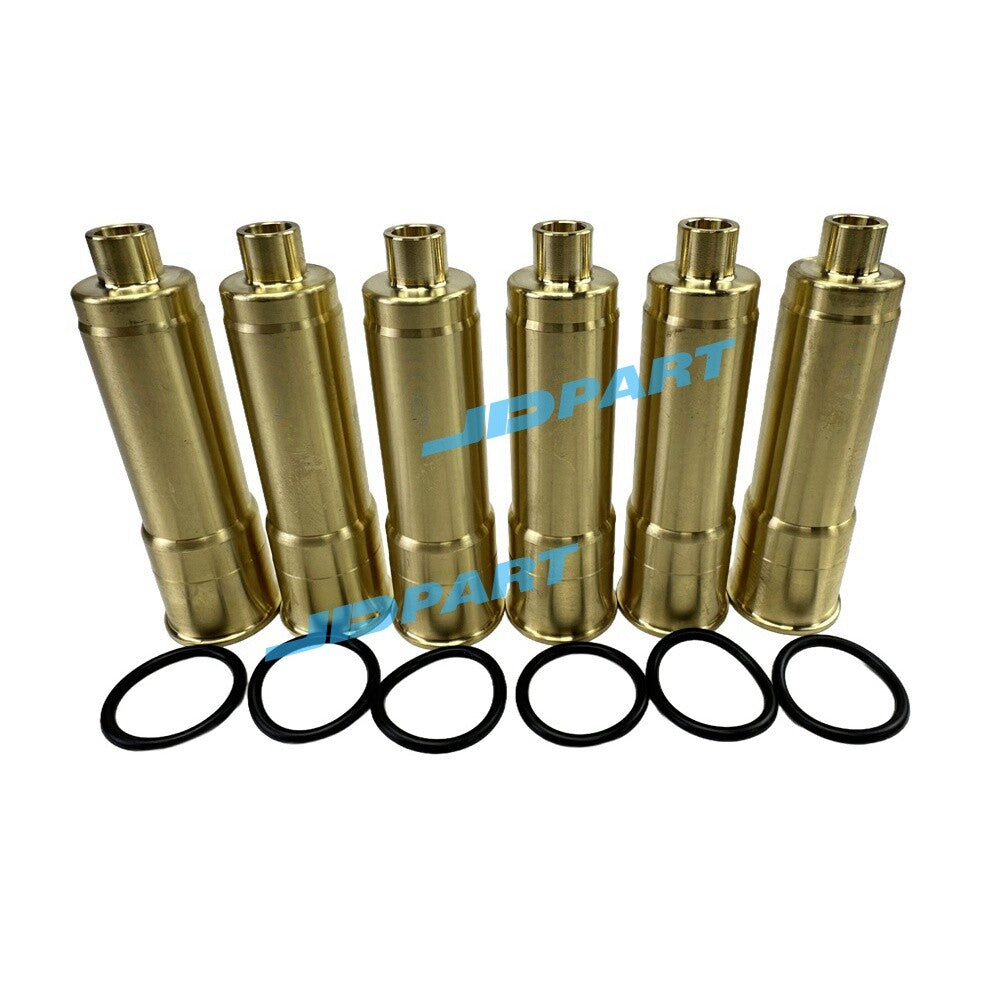 6-piece 6D24 fuel injector nozzle sleeve for excavator parts -